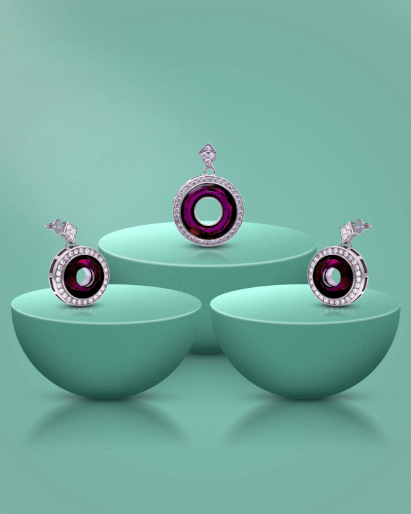 Silver Royal Amethyst Pendant Set - Image 3