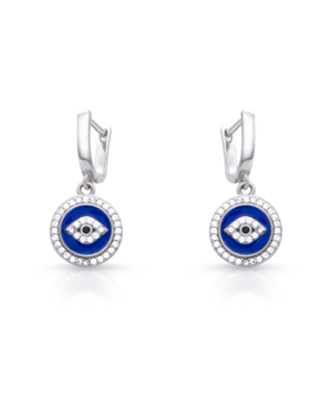 Silver Mystic Protection Evil Eye Drop Earrings