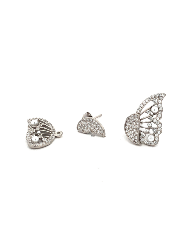 Silver Celestial Butterfly Silver Earrings - Image 2