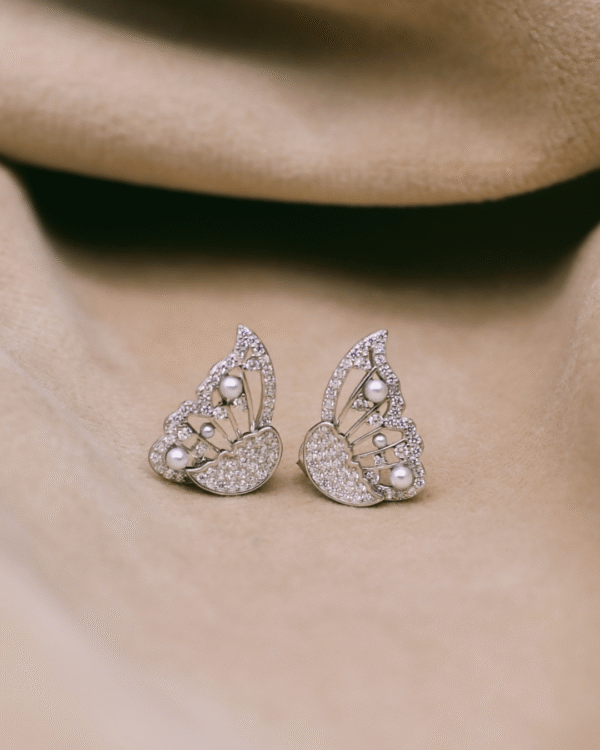 Silver Celestial Butterfly Silver Earrings - Image 4