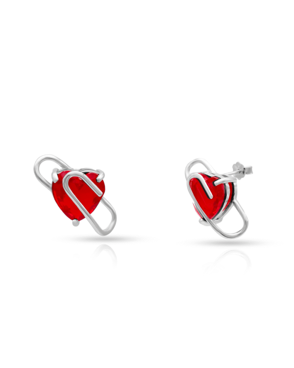 Silver Eternal Love Heart Earrings