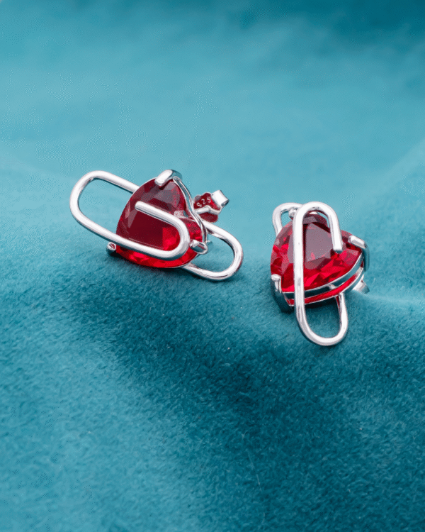 Silver Eternal Love Heart Earrings - Image 3