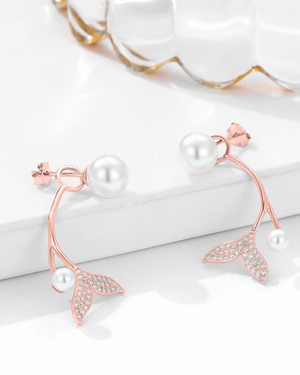 Silver Pearl Blossom Elegance Earrings