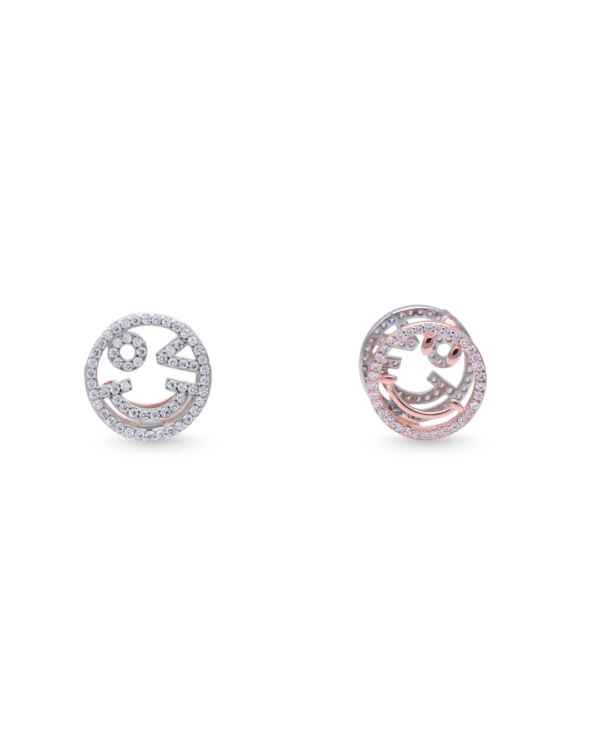 Silver Radiant Smiley Earrings