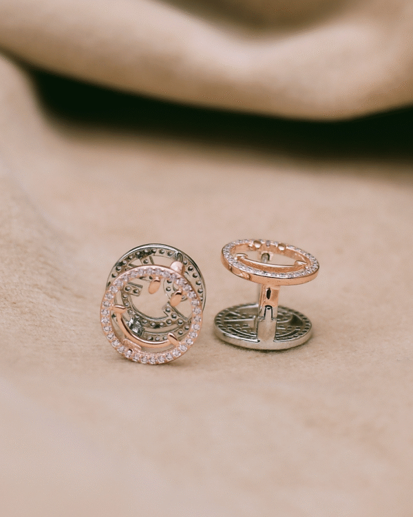 Silver Radiant Smiley Earrings - Image 4