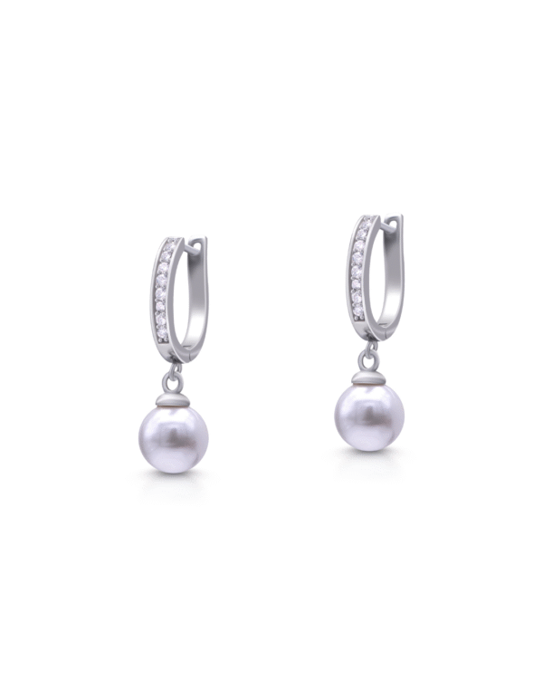 Silver Lustrous Elegance Pearl Earrings