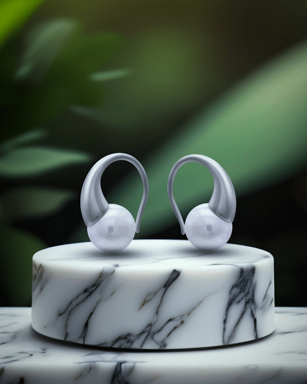 Silver Moonlit Grace Pearl Earrings - Image 3