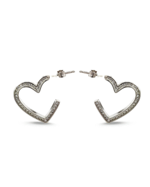 Silver Heart Spark Earrings