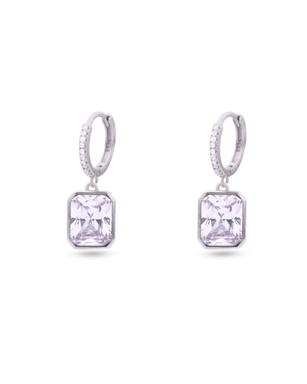 Silver Crystal Elegance Hoop Earrings