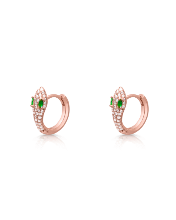 Silver Serpentine Glam Hoop Earrings
