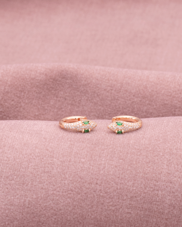 Silver Serpentine Glam Hoop Earrings - Image 3