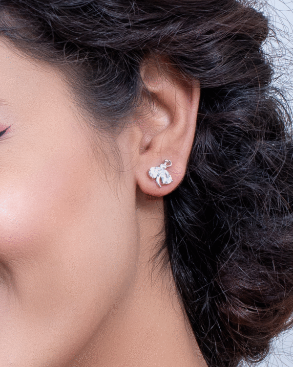 Silver Majestic Butterfly Earrings - Image 2