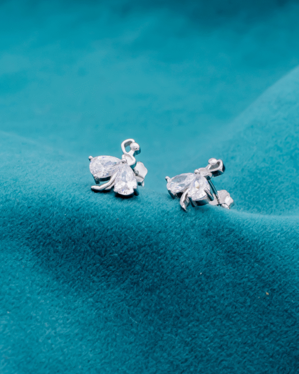 Silver Majestic Butterfly Earrings - Image 3
