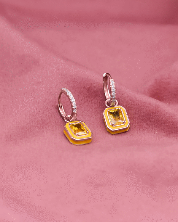 Silver Golden Radiance Hoop Earrings - Image 3