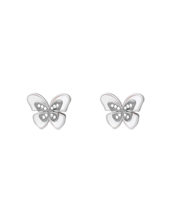 Silver Ethereal Butterfly Charm Earrings