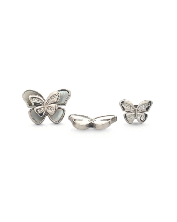 Silver Ethereal Butterfly Charm Earrings - Image 2
