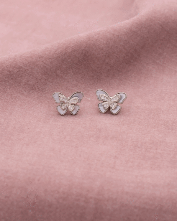 Silver Ethereal Butterfly Charm Earrings - Image 4