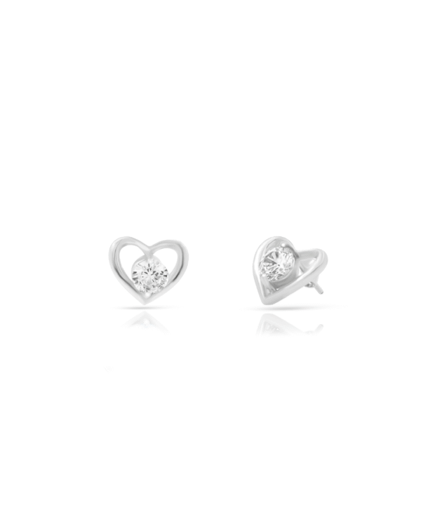 Silver Heartfelt Radiance Stud Earrings