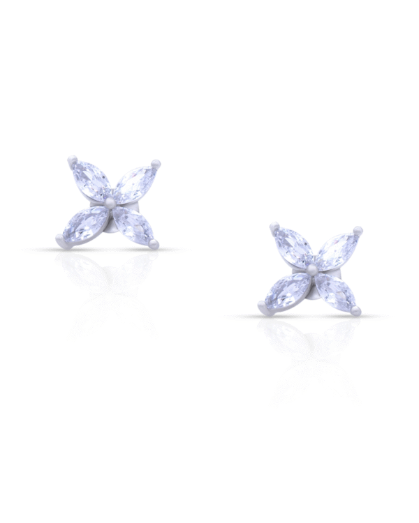 Silver Crystal Bloom Elegance Earrings