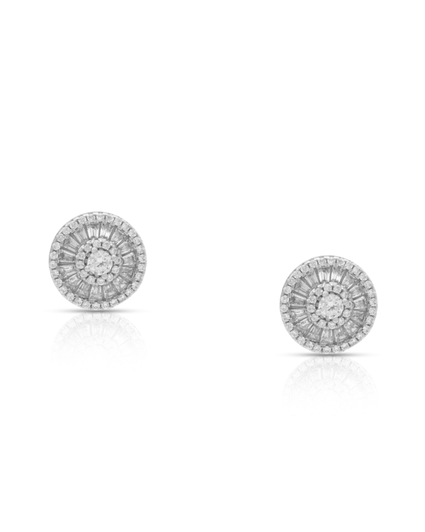 Silver Radiant Halo Sparkle Earrings