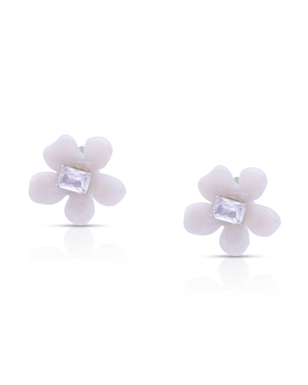 Silver Pearl Blossom Elegance Earrings