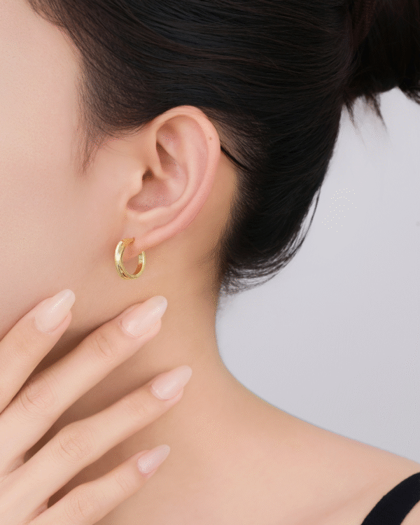 Silver Timeless Elegance Hoop Earrings - Image 2