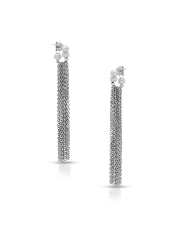 Silver Silver Cascade Tassel Earrings