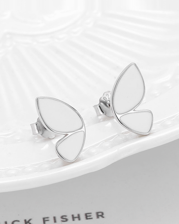 Silver Butterfly Whisper Stud Earrings - Image 3