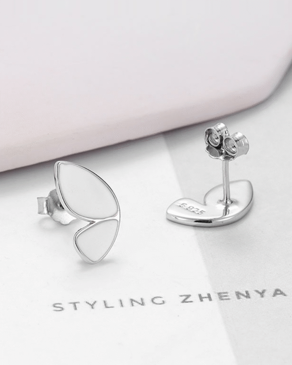 Silver Butterfly Whisper Stud Earrings - Image 4