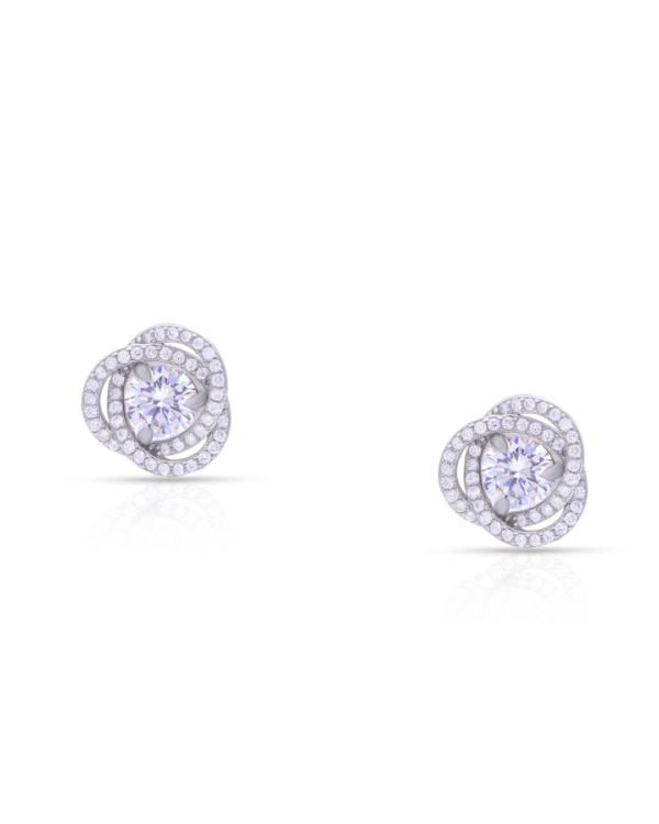 Silver Celestial Swirl Sparkle Earrings