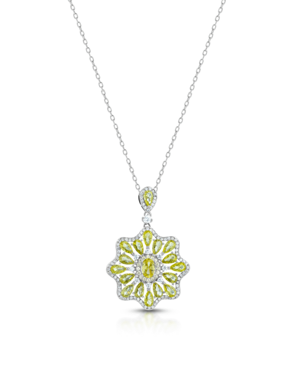 Silver Sunburst Elegance Pendant Necklace
