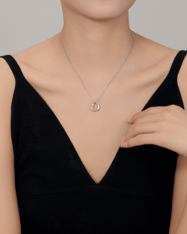 Silver Eternal Love Heart Pendant Necklace - Image 2