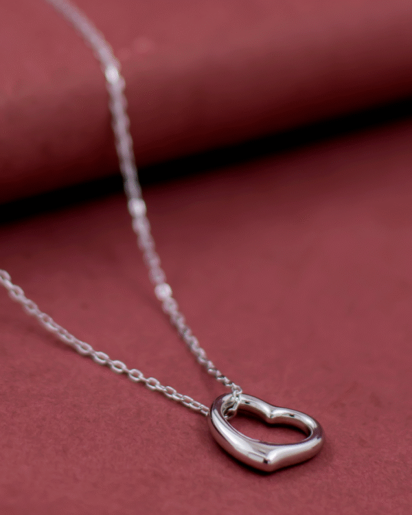 Silver Eternal Love Heart Pendant Necklace - Image 3