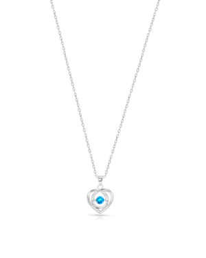 Silver Eternal Spark Heart Pendant Necklace