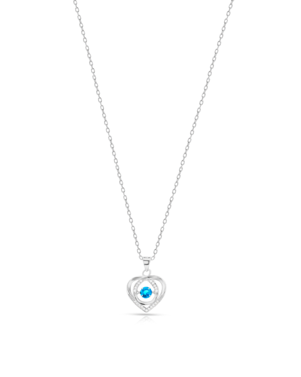 Silver Eternal Spark Heart Pendant Necklace