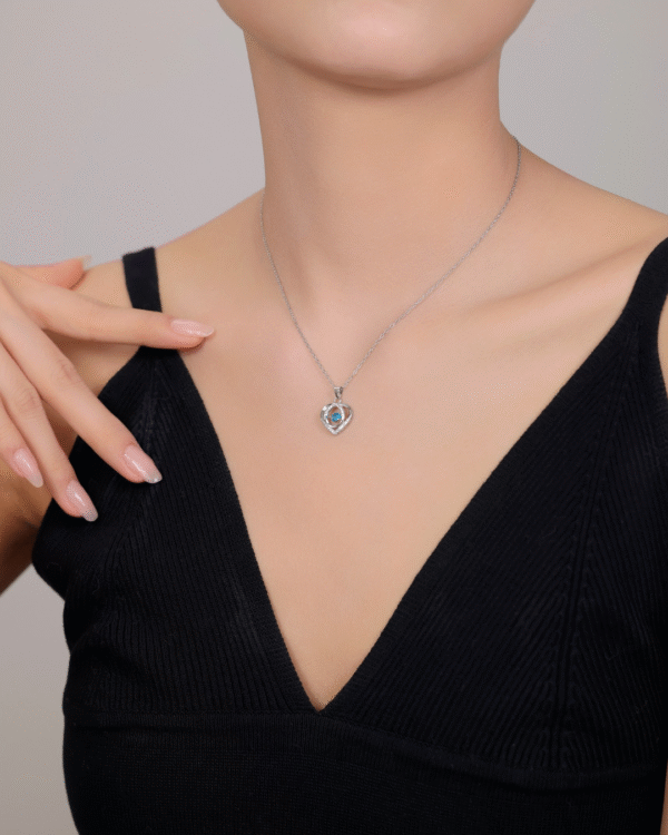 Silver Eternal Spark Heart Pendant Necklace - Image 2