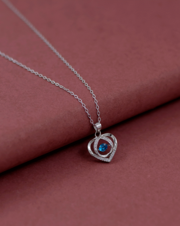 Silver Eternal Spark Heart Pendant Necklace - Image 3