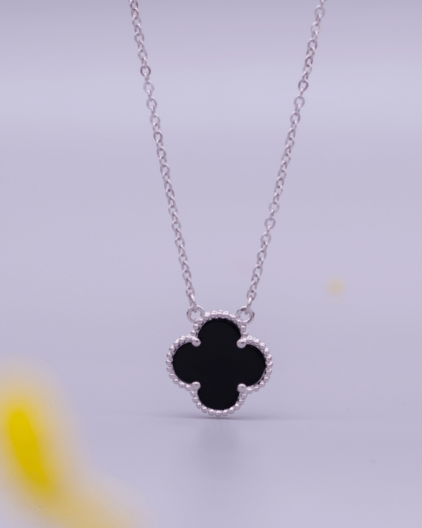 Silver Enchanted Elegance Clover Pendant Necklace - Image 3