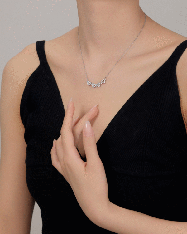 Silver Lucky Charm Clover Pendant Necklace - Image 2