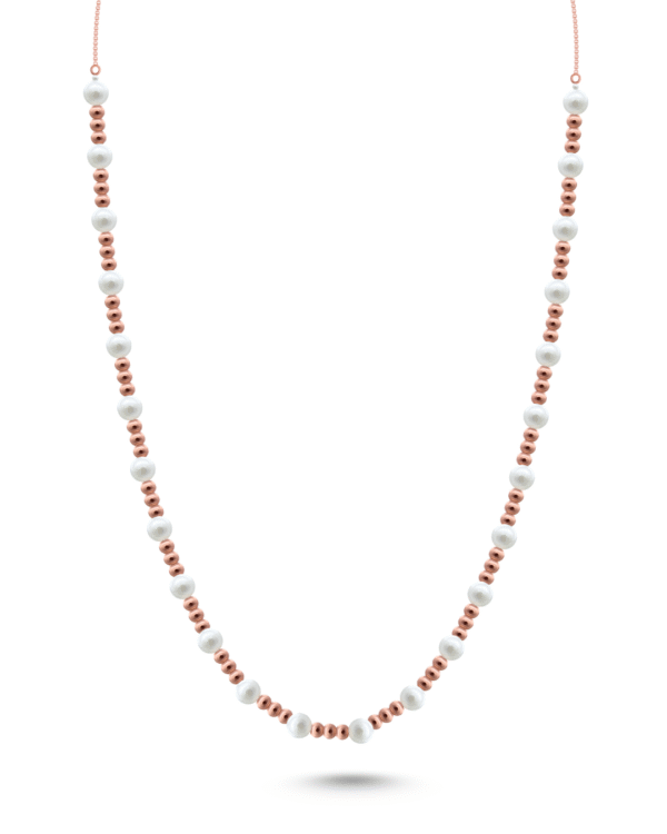 Silver Enchanted Symphony Pearl Bead Pendant Necklace