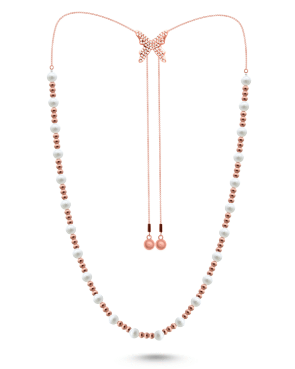 Silver Enchanted Symphony Pearl Bead Pendant Necklace - Image 2