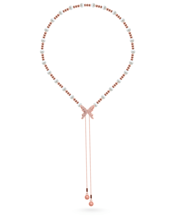 Silver Enchanted Symphony Pearl Bead Pendant Necklace - Image 3