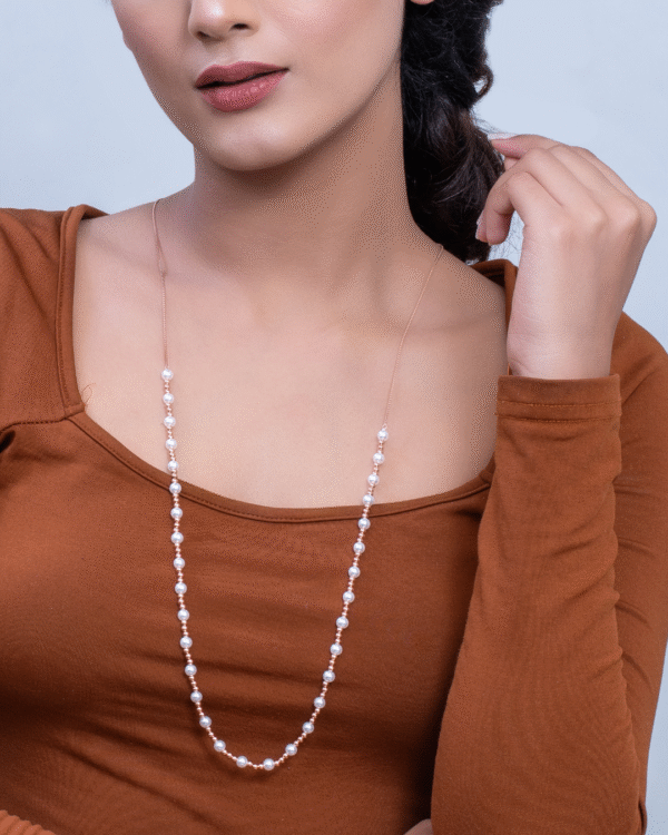 Silver Enchanted Symphony Pearl Bead Pendant Necklace - Image 4