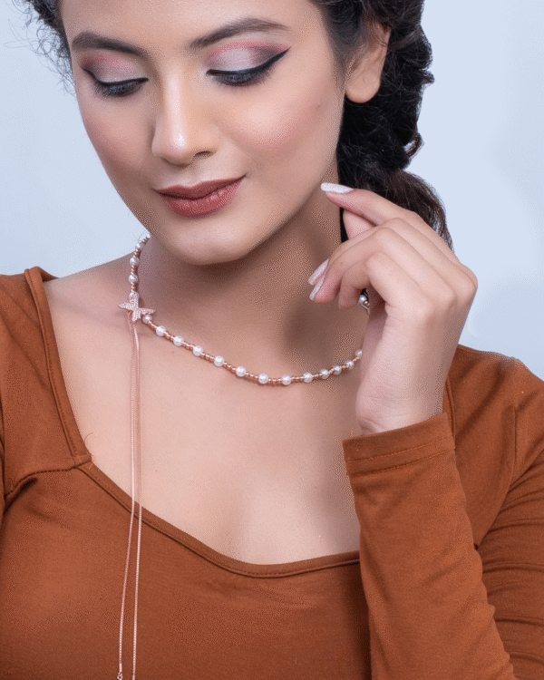 Silver Enchanted Symphony Pearl Bead Pendant Necklace - Image 5