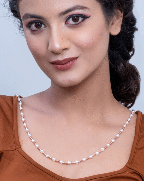 Silver Enchanted Symphony Pearl Bead Pendant Necklace - Image 6