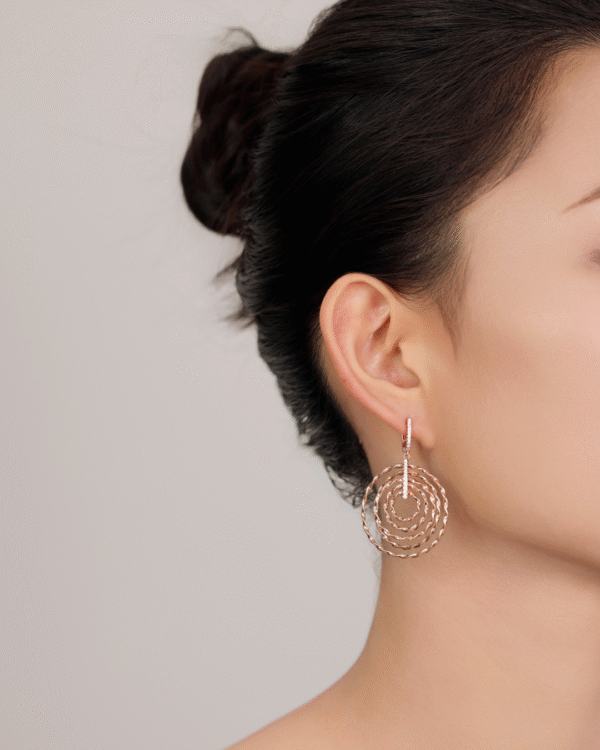 Silver Radiant Spiral Statement Earrings - Image 2
