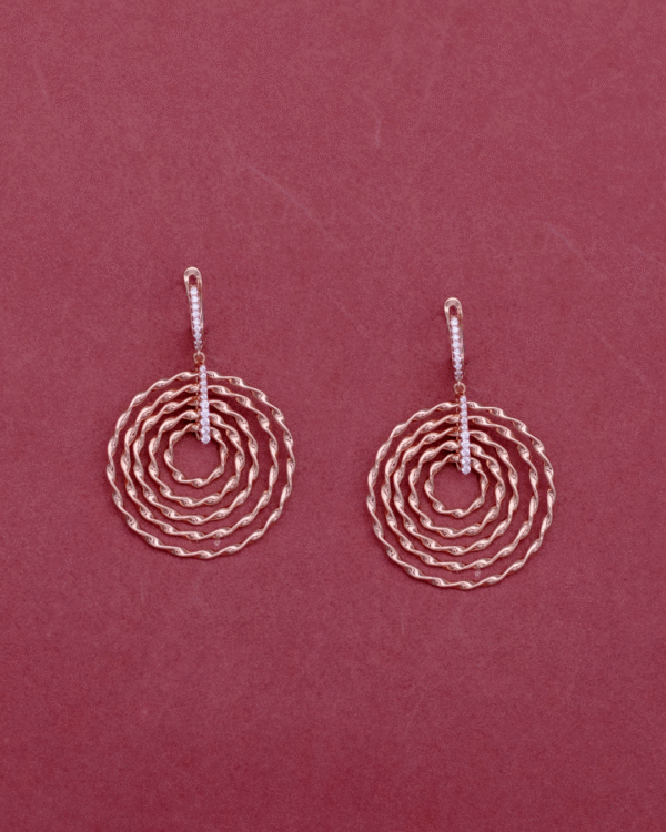Silver Radiant Spiral Statement Earrings - Image 3