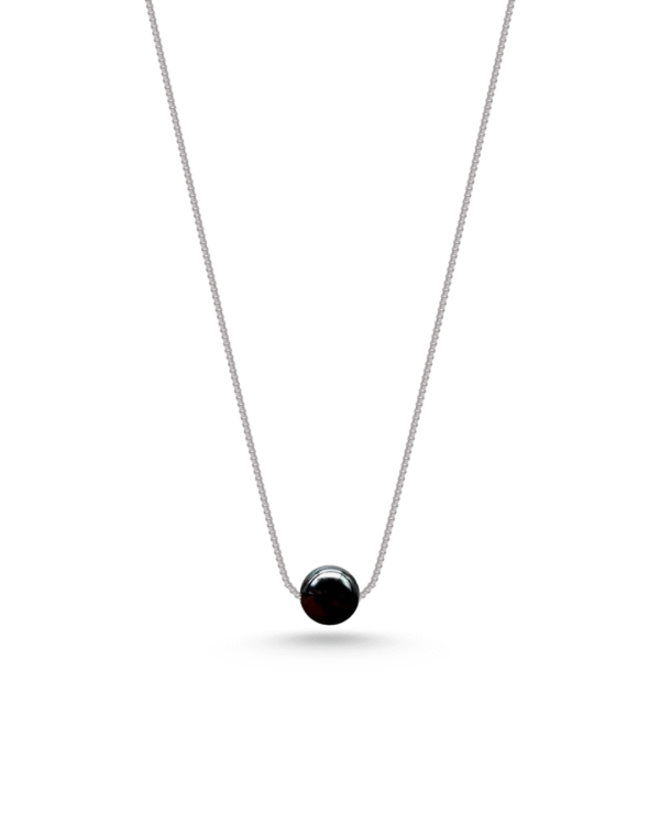 Silver Midnight Sphere Pendant Necklace