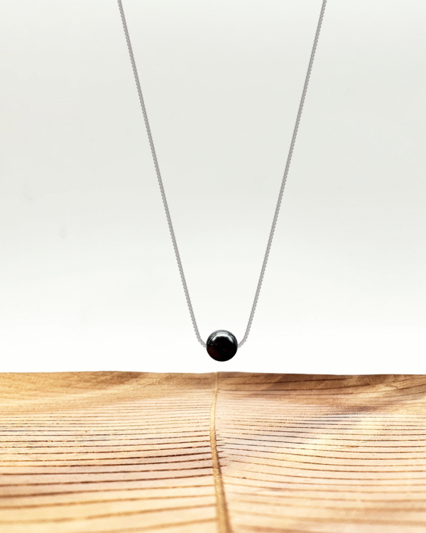Silver Midnight Sphere Pendant Necklace - Image 3
