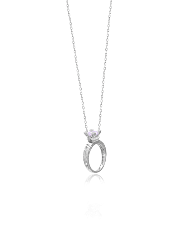 Silver Regal Charm Ring Pendant Necklace